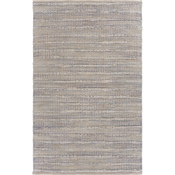 8? x 10? Blue and Cream Braided Jute Area Rug