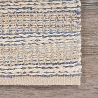 8? x 10? Blue and Cream Braided Jute Area Rug