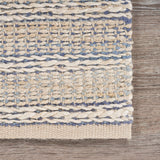 8? x 10? Blue and Cream Braided Jute Area Rug