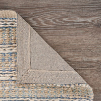 8? x 10? Blue and Cream Braided Jute Area Rug