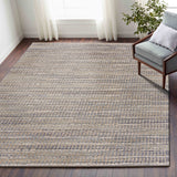 8? x 10? Blue and Cream Braided Jute Area Rug