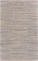 8? x 10? Blue and Cream Braided Jute Area Rug