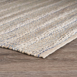 8? x 10? Blue and Cream Braided Jute Area Rug