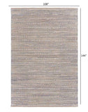 8? x 10? Blue and Cream Braided Jute Area Rug