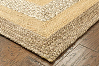 8? x 10? Tan and Beige Bordered Area Rug