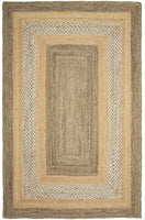 8? x 10? Tan and Beige Bordered Area Rug