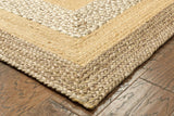 8? x 10? Tan and Beige Bordered Area Rug