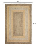 8? x 10? Tan and Beige Bordered Area Rug