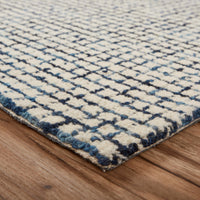 8? x 10? Navy and Ivory Grids Area Rug