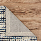 8? x 10? Navy and Ivory Grids Area Rug