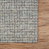 8? x 10? Navy and Ivory Grids Area Rug