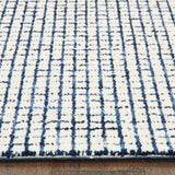 8? x 10? Navy and Ivory Grids Area Rug