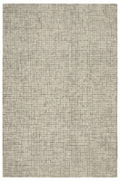 5? x 8? Tan and Ivory Grid Area Rug