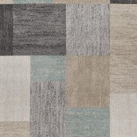 5? x 7? Beige and Black Modern Blocks Area Rug