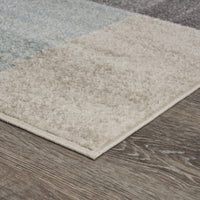 5? x 7? Beige and Black Modern Blocks Area Rug