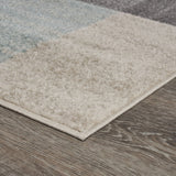 5? x 7? Beige and Black Modern Blocks Area Rug