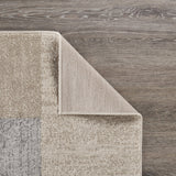 5? x 7? Beige and Black Modern Blocks Area Rug