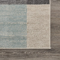 5? x 7? Beige and Black Modern Blocks Area Rug
