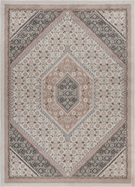 8? x 10? Gray and Blush Traditional Area Rug