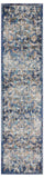 4? x 6? Blue and White Jacobean Pattern Area Rug