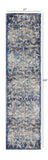 4? x 6? Blue and White Jacobean Pattern Area Rug