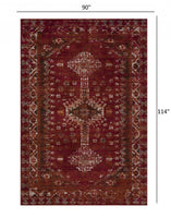 5? x 8? Deep Red Traditional Area Rug