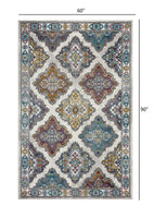 5? x 8? Blue Traditional Floral Motifs Area Rug