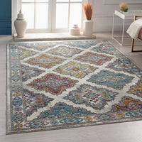 5? x 8? Blue Traditional Floral Motifs Area Rug