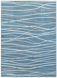 8? x 10? Blue Contemporary Waves Area Rug