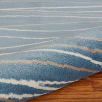 8? x 10? Blue Contemporary Waves Area Rug