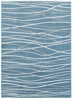 8? x 10? Blue Contemporary Waves Area Rug