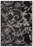 5? x 7? Black Filigree Vines Area Rug