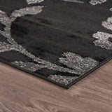 5? x 7? Black Filigree Vines Area Rug