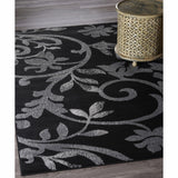 5? x 7? Black Filigree Vines Area Rug