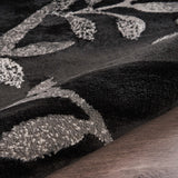 5? x 7? Black Filigree Vines Area Rug