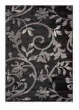 5? x 7? Black Filigree Vines Area Rug