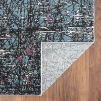 5? x 8? Blue Chaotic Strokes Area Rug