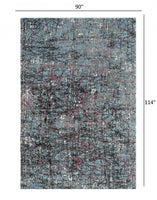 5? x 8? Blue Chaotic Strokes Area Rug