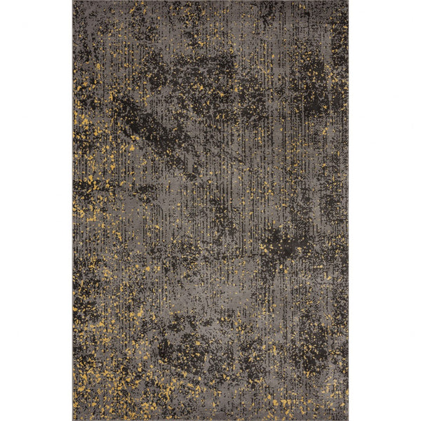 5? x 8? Gray and Yellow Abstract Sprinkle Area Rug