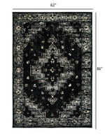 8? x 10? Black Medallion Oriental Area Rug