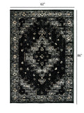 8? x 10? Black Medallion Oriental Area Rug