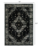 8? x 10? Black Medallion Oriental Area Rug