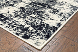 5? x 7? Black and White Abstract Area Rug