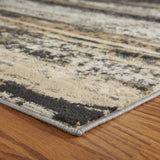 5? x 7? Beige and Black Abstract Desert Area Rug