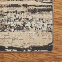 5? x 7? Beige and Black Abstract Desert Area Rug