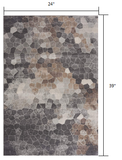 2? x 3? Beige Cobblestone Pattern Scatter Rug