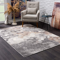 2? x 3? Beige Cobblestone Pattern Scatter Rug