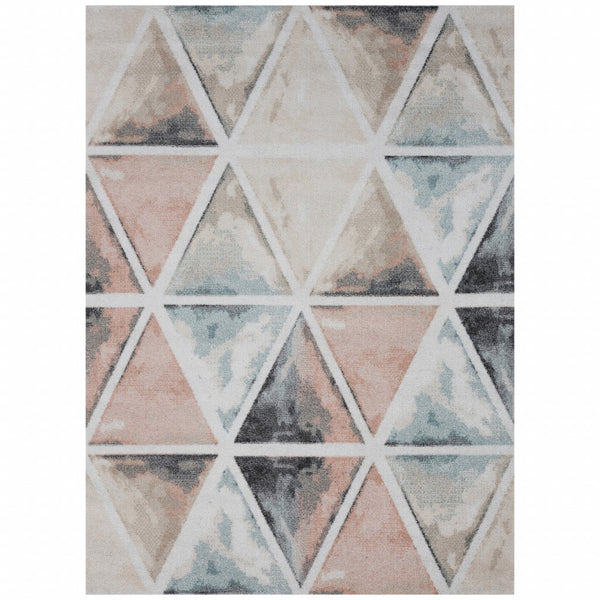 5? x 7? Ivory Watercolored Prism Area Rug