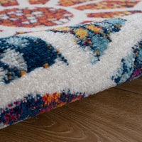7? Round Multicolored Floral Mosaic Area Rug