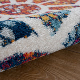 7? Round Multicolored Floral Mosaic Area Rug
